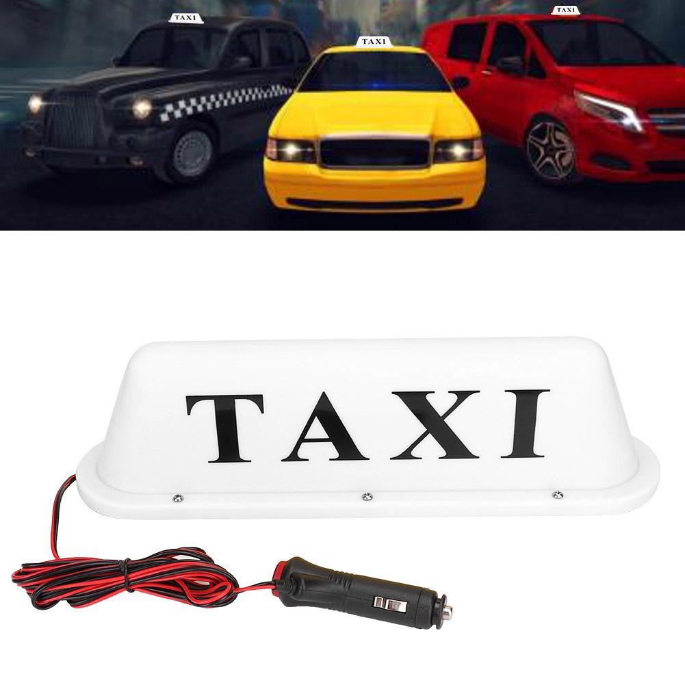 12V LED Magnetic Taxi Sign Roof Top Car Super Bright Light Lamp with Cigar Lighter(Yellow Case)