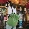 NOMK Canvas Backpack Women's Fruit Green/White/Ginger Yellow/Black MK-2506