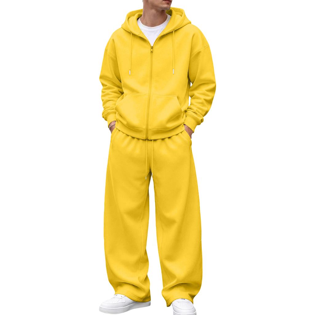 Ensemble Sweat à capuche zippé avec capuche pour homme et Pantalon de jogging - Survêtement décontracté pour la maison