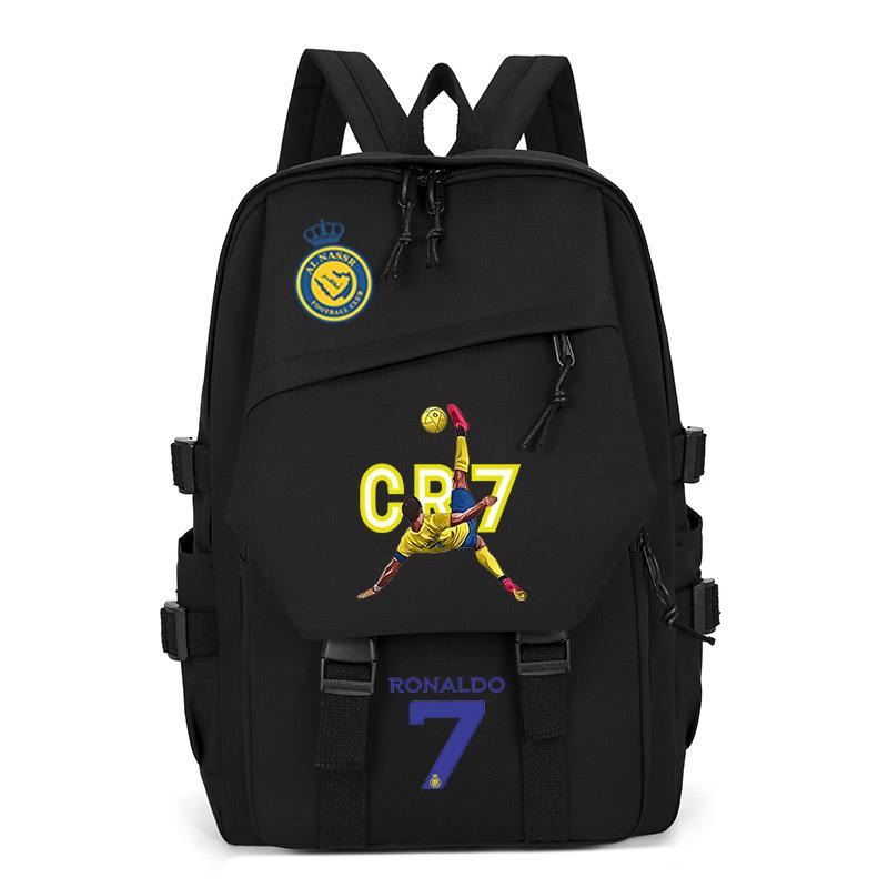 Football Star Ronaldo Surrounding Cr7 Printing Student Schoolbag Trend Backpack To Reduce The Burden And Large Capacity