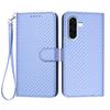 For Samsung Galaxy A36 5G Wallet Case with Strap Carbon Fiber Texture Leather Mobile Cover