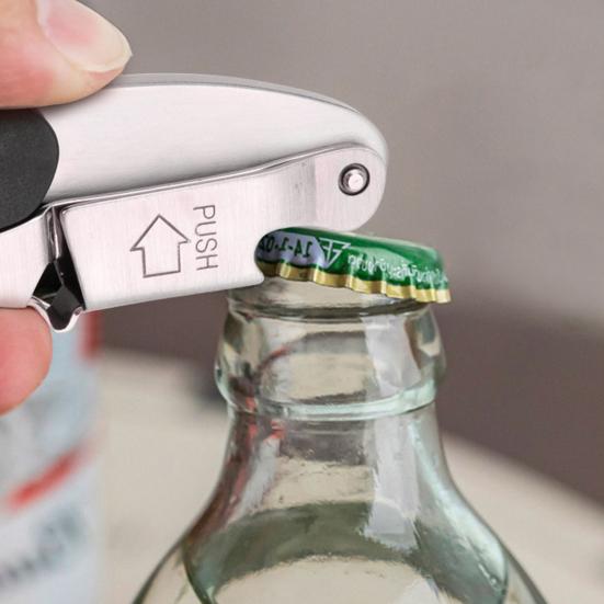 Bottle Opener Multi-Functional Non-slip Handle Labor-Saving Stainless Steel 2 In 1 Wine Bottle Cork Remover Kitchen Accessories