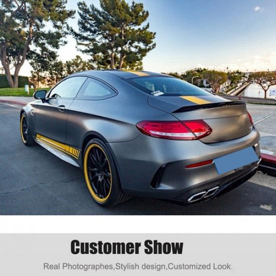 For Mercedes W206 C260 C300 AMG Coupe Gloss Black Rear Bumper Canards F Vents