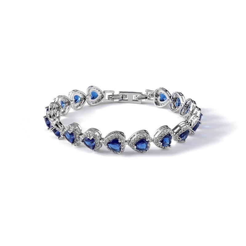Heart Shape Zircon Crystal Micro Pave Bracelet Women Trendy Fashion Statement Jewelry