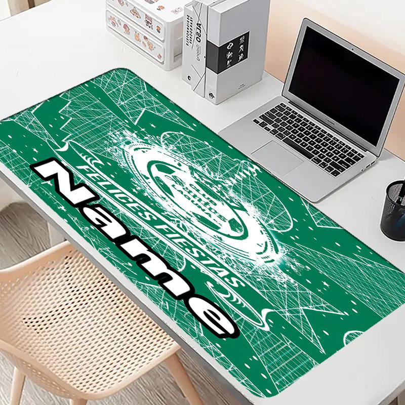 Custom Name Personalized Club Santos Laguna Pattern Mousepad, Laptop PC Desk Mat, Decorative Desk Mat for Home Keyboard Pad Gift