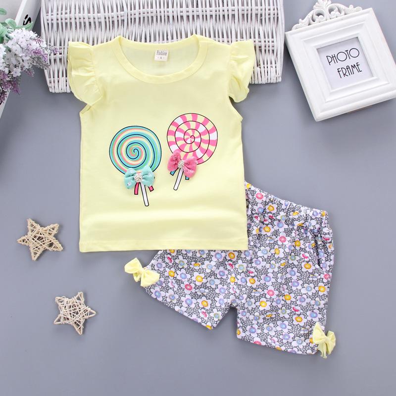 Korean-Style Summer Floral Vest & Shorts Set for Girls (0-4 Years)