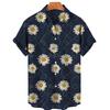 Men's Summer Flower Casual Printing Printing Pattern Leading Fashion Elegance High Quality Luxury Hawaiian Shirt