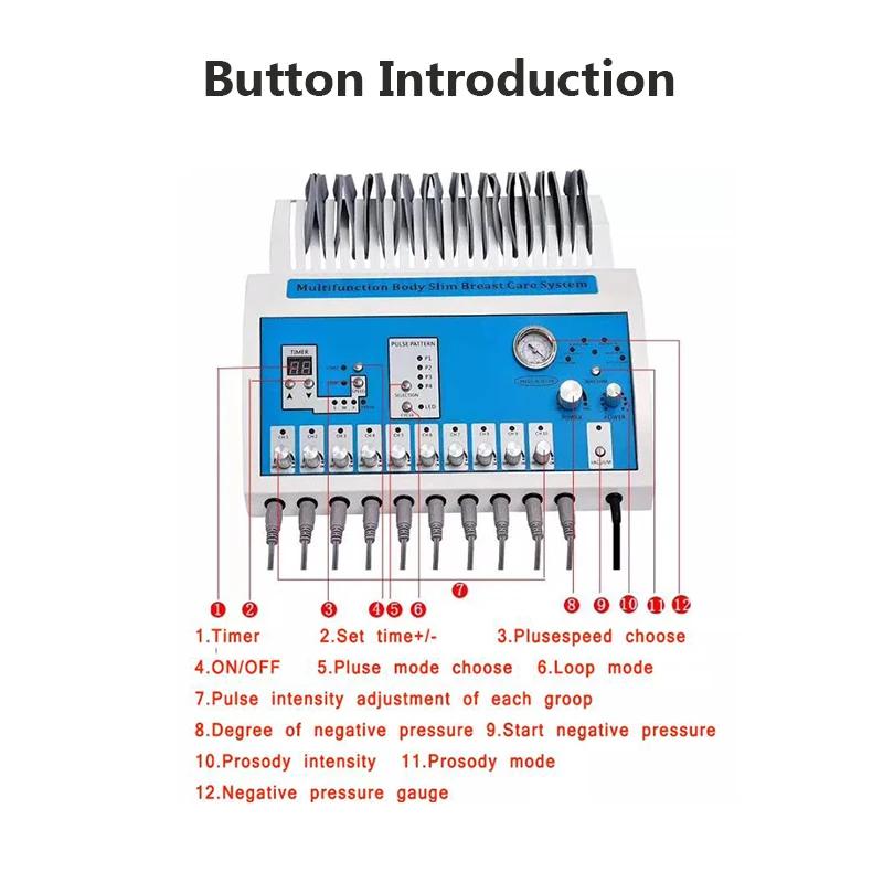 Aparat de masaj pentru piept cu presiune negativă 2 în 1 EMS pentru creșterea sânilor feselor crește pierderea în greutate Mașină de mărire a sânilor