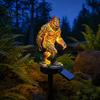 Wetterfeste Solar-Gartenlampe Licht, Drachen-Wilde Mann Statue, Wildmann-Skulptur, Warmes Licht Laterne Harz Außen Nachtdekoration für Terrasse Hof Innenhof