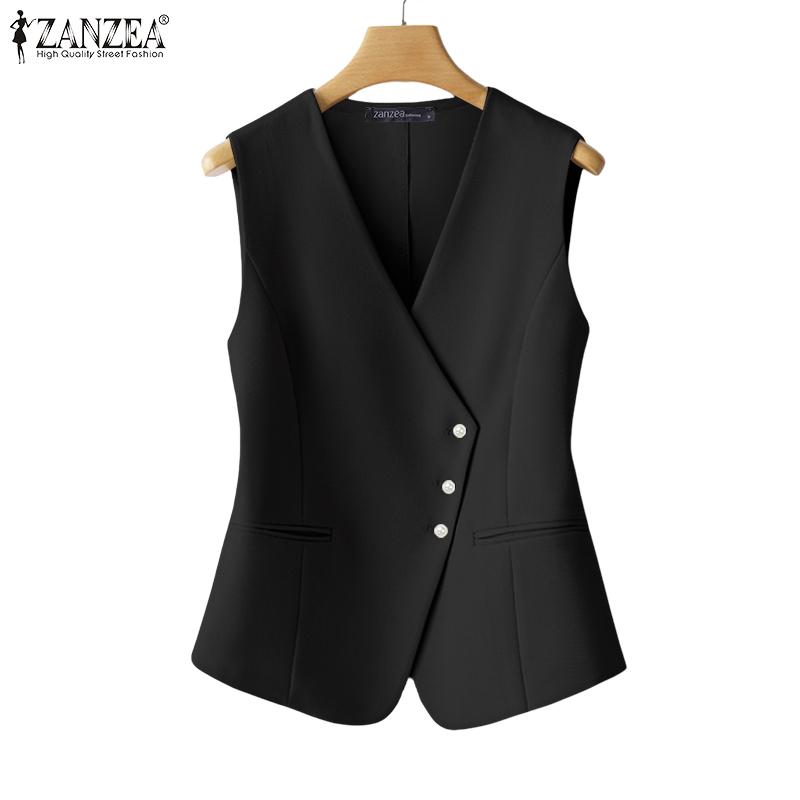 ZANZEA Tops Chaleco Casual de Mujer con Cuello en V Suelto sin Mangas