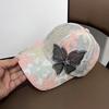 Versatile Summer Rhinestone Butterfly Baseball Cap Mom Lace Thin Breathable Sun Protection Fashionable Mother Baseball Hat for Women