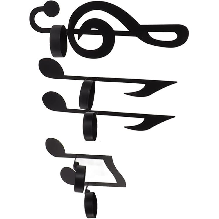 Black Music Note Wall Sconce,Vintage Art Musical Note Candle Holders,Treble Clef Musical Note Wall Decor for Home Office Classroom,Housewarming Gift,