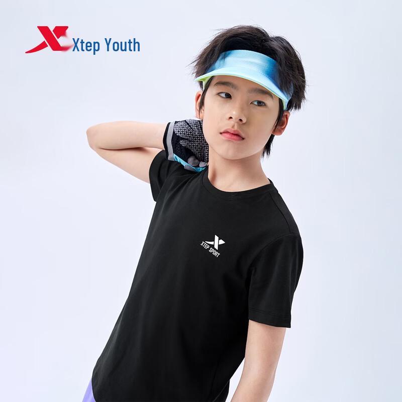 Xtep Youth Reflective Logo Round Neck Short Sleeve T-Shirt