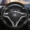 Suede Cow Leather Car Steering Wheel Cover For Honda Fit Jazz City 2009-2013 ight 2010 -2014 Civic 2004-2014 Auto Accessories