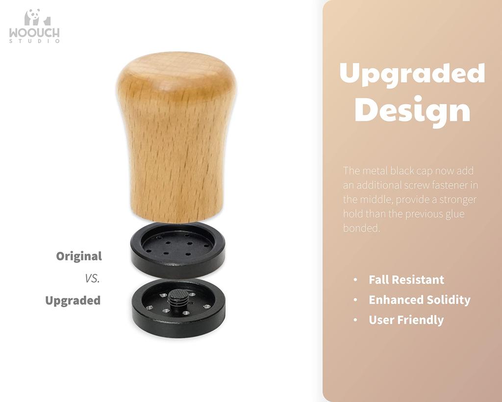 Woouch WDT Tools Espresso Dispenser Tool, 10-Pin Espresso Coffee Stirrer with Natural Wood Handle and Stand (Ash Wood)