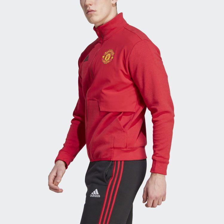 Adidas Manchester United Jackets Men's Red Stand Collar Moderate Other IA8564
