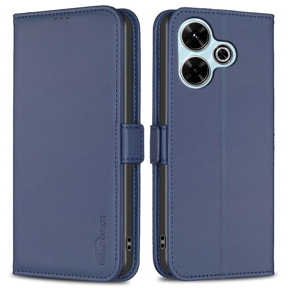 

BINFEN COLOR BF31 Чехол-книжка из ПУ кожи для телефона Xiaomi Redmi 13 5G/13 4G/Poco M6 4G Blue