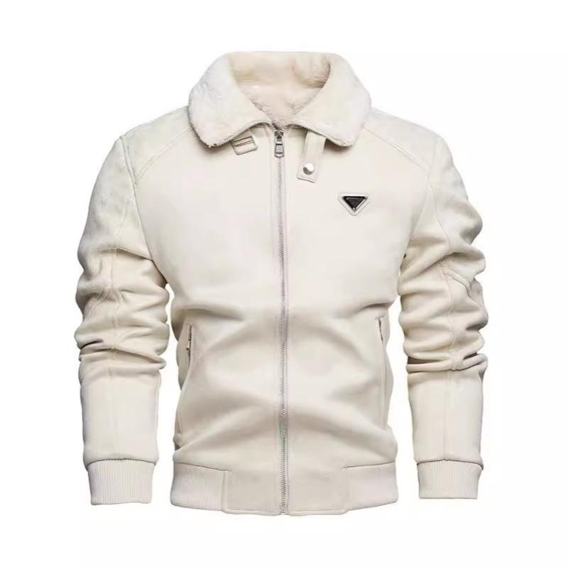 

Новый горячий стиль лацкан теплая замшевая мужская куртка модная жаккардовая меховой воротник мужская куртка XL