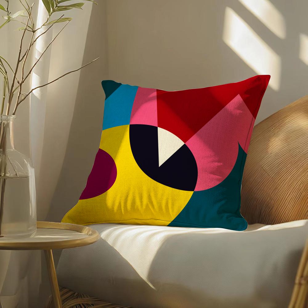 Abstractcurvecontrastingcolors Pillow Case Pillowcase, Double-Sided Printed, Sofa Cushion, Bedroom Headboard