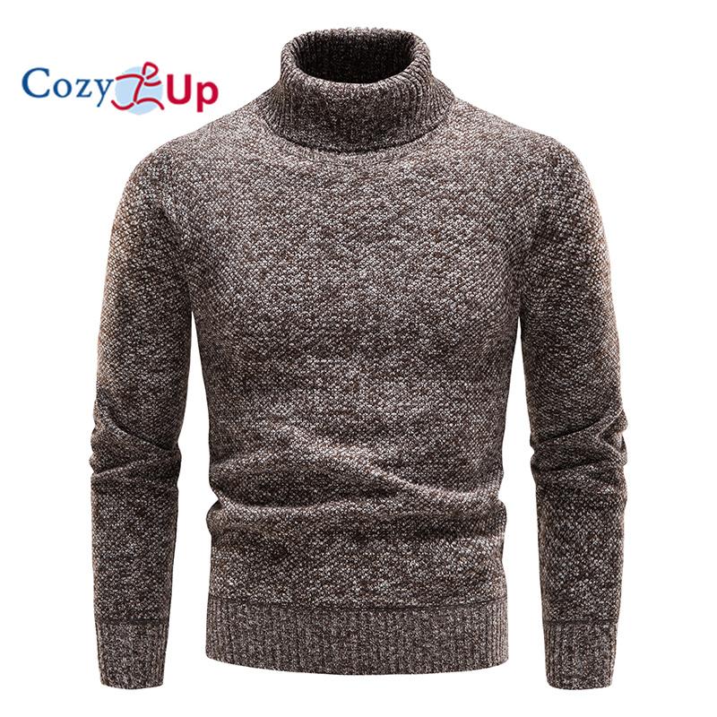 

Cozy Up мужской осенне-зимний однотонный утолщенный и подбитый свитер с высоким воротником XL кофейный