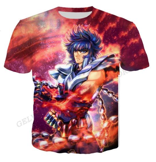 Saint Seiya 3D Print Short Sleeve T-Shirt Unisex Summer O-Neck Casual Streetwear Oversized T-shirt