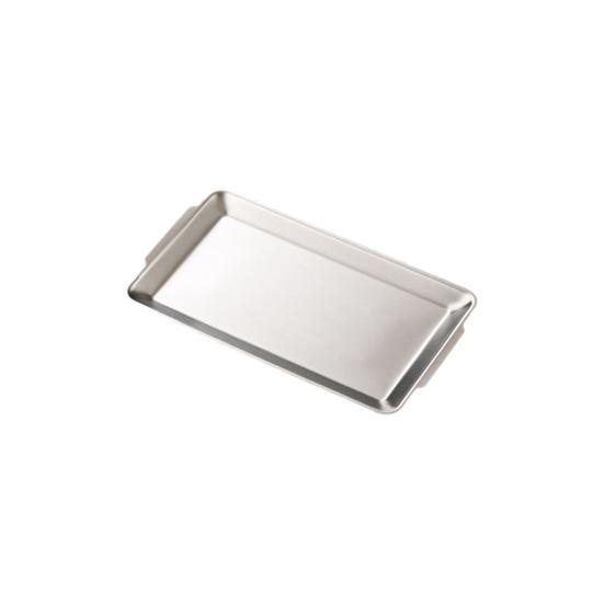 Stainless Steel BBQ Serving Tray Heavy Duty Rectangular Serving Platter with Handles Dishwasher Safe