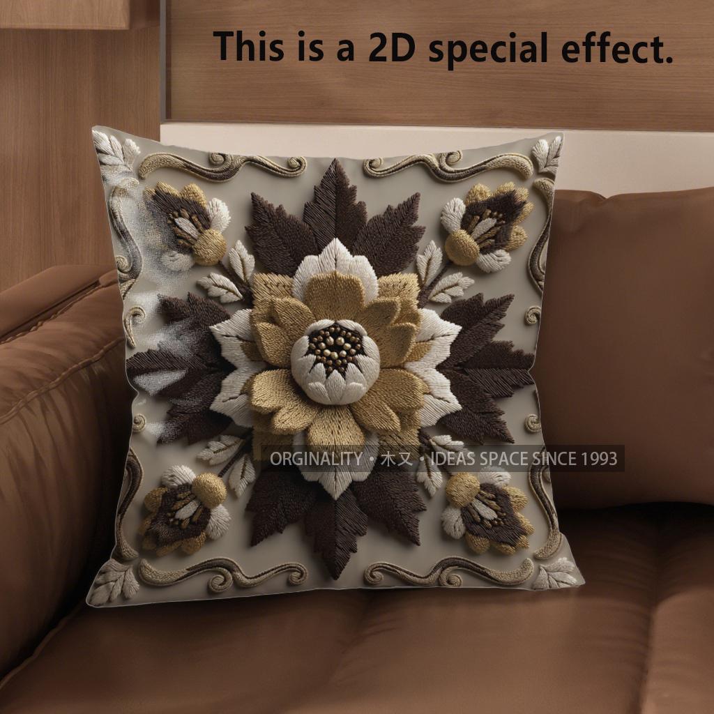 

2D Colorful Ethnic Floral Pattern Decorative Pillow Covers Pattern Cushion Cover Suitable For Sofa Bedroom Car Pillow Cover 40x40cm