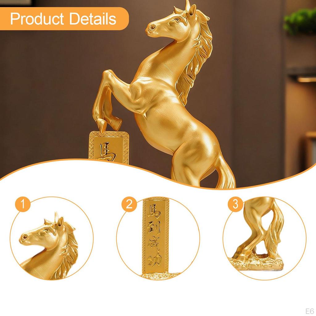 Horse Statue Decorative Elegant Desktop Decoration Animal Ornament Figurine Resin Sculpture