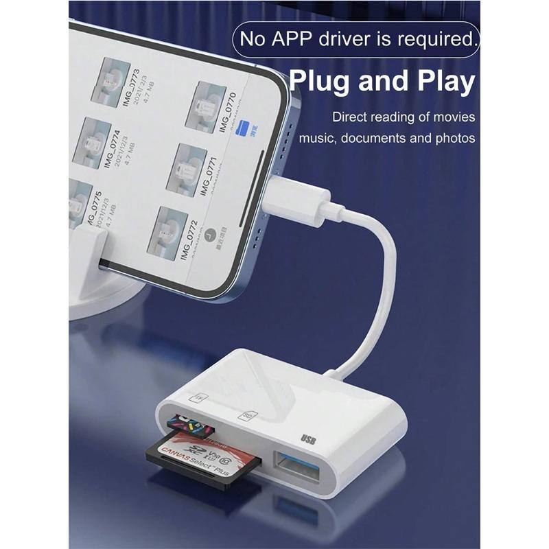 3 In 1 OTG Card Reader Type C Lightning to SD TF Memory Card Adapter For PC Laptop iPhone Multi Smart Cardreader No APP Requires