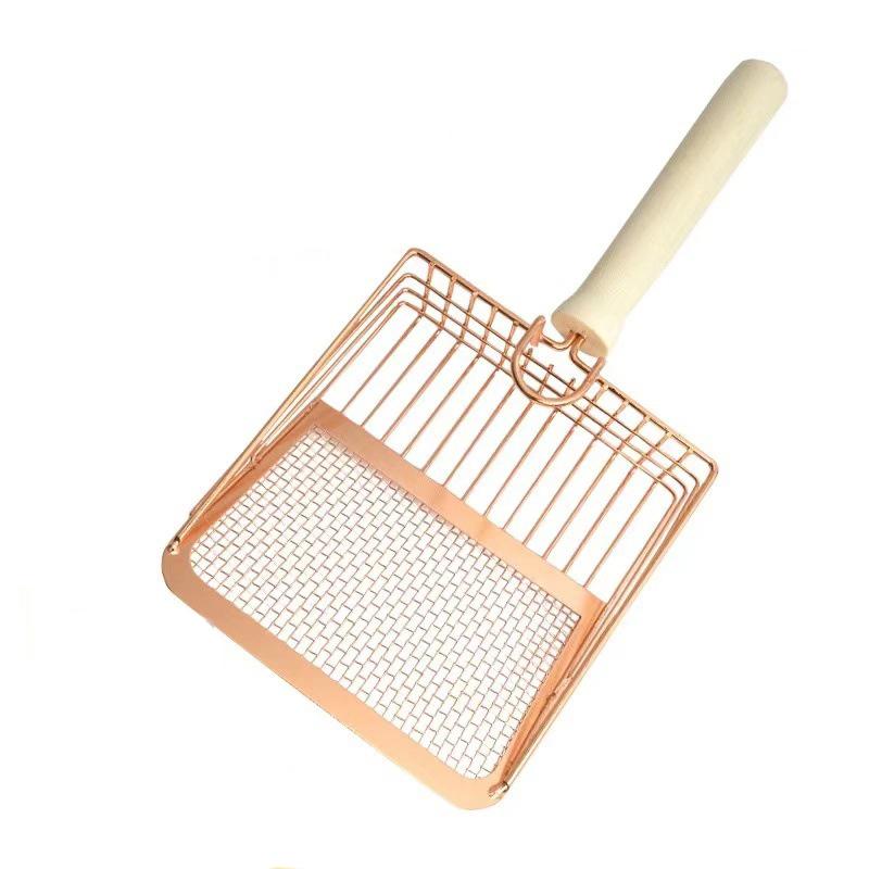 2 in 1 Stainless Steel Cat Litter Scoop Durable Mesh Kitten Litter Cleaner Pet Cleaning Tools with Hanging Hole Cat Accessories