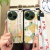 Wrist Strap Waterproof Phone Case For Sharp Aquos R9/SH-51E Oil Painting Anti-knock Ring Durable Kickstand Soft case