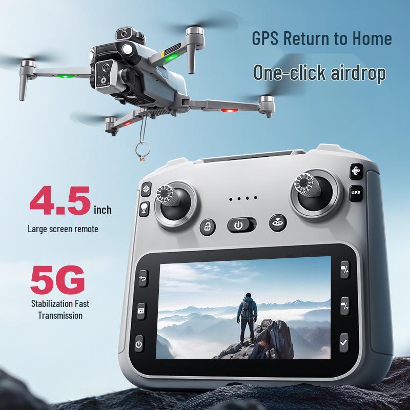 K19 MAX Drone: Screen Controller, Brushless Motor, HD Aerial Photography, GPS Positioning, Remote Control Aircraft.