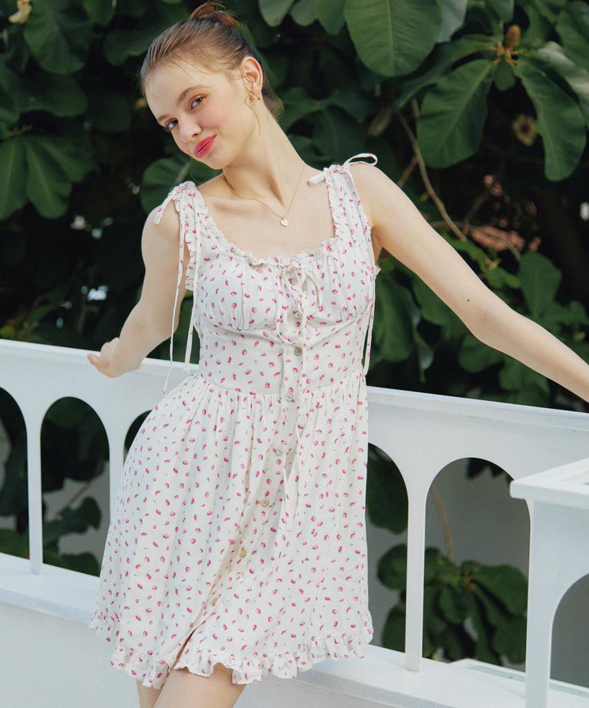VEM.VER Jennie Frill Detail Mini Dress_Cream