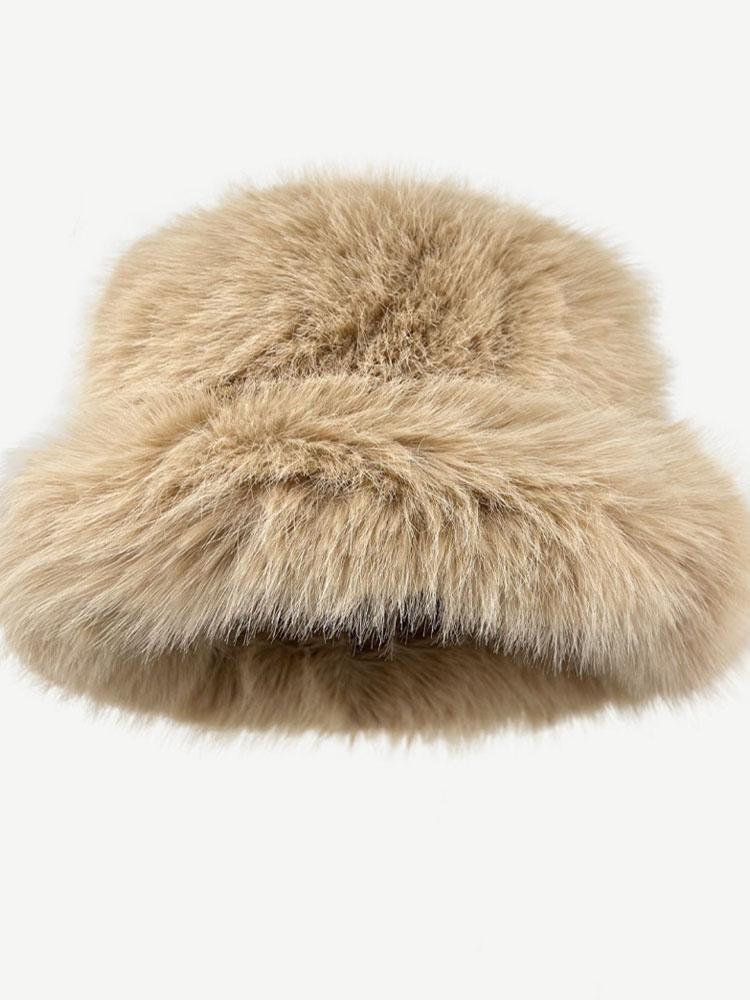 Women's Artificial Plush Ear Protection Windproof and Warm Hat