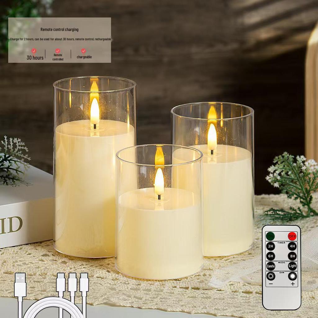 Acrylic LED Candle Light with Swaying Flame and Cup
