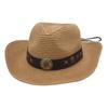 Decorative Clover Belt Jazz Hats Women Men Summer Straw Hat Beach Holiday Sun Cap Western Style Cowgirl Hat