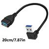 USB3.0 Angled Extension Cable USB3 Cable for Mouse Hard Disk Camera Easy Plugs and Play in Tight Space 20CM/7.87inch