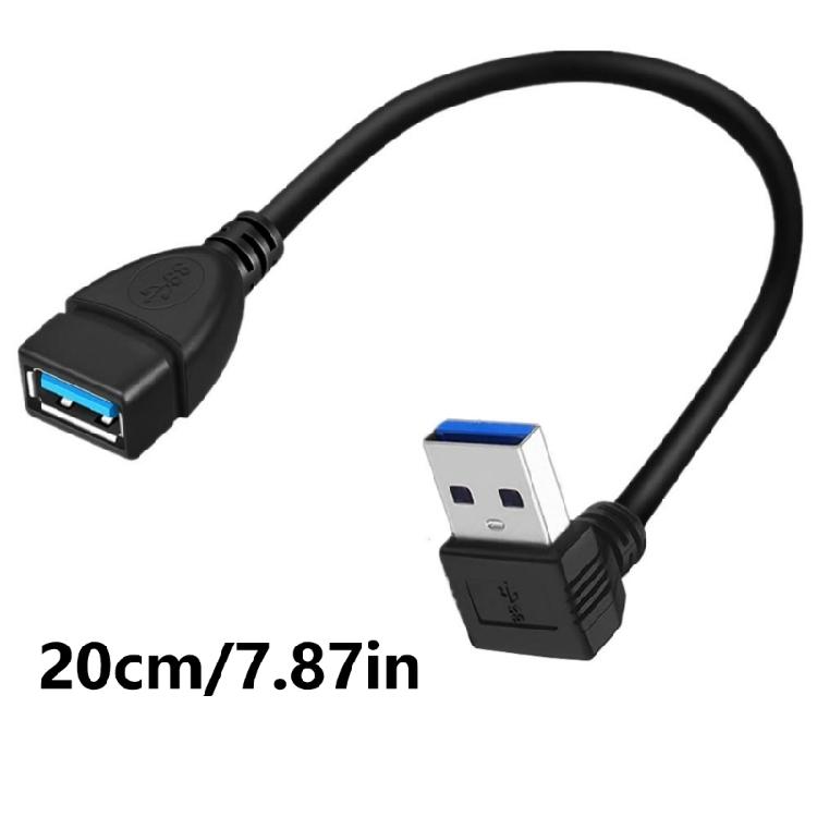 USB3.0 Angled Extension Cable USB3 Cable for Mouse Hard Disk Camera Easy Plugs and Play in Tight Space 20CM/7.87inch