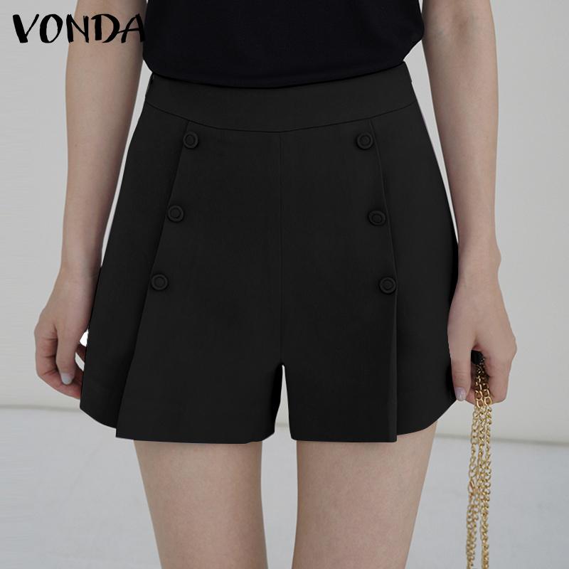 

VONDA женские летние однотонные свободные шорты с декором на пуговицах