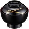 Maeju Lacquerware Zoni Bowl, Black with Red Interior, Traditional Yamanaka Lacquer, 450ml, Made in Japan, Product Number: 3T-420