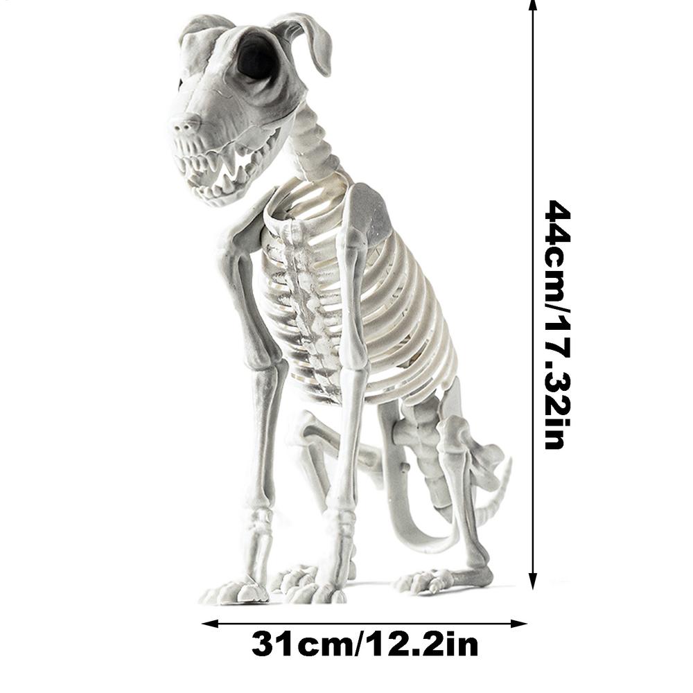 

Halloween Skeleton Dog Spooky Skeleton Animal Realistic Halloween Skeleton Dog Statue Skull Bone Art Ornaments for Party Haunted белый
