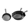 Cast Iron Flat-Bottom Wok Set: 3-Piece Non-Stick, No Coating Frying Pan for Home Cooking