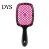 Ergonomic Grip Hair Brush Detangling Hollow Handle Scalp Massage Women Girls Wet Mesh Design Dry Long Curly Fluffy Styling Comb Hairdressing Tool And