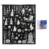 Cozy Warm Throw for Sofa Halloween DIY Coloring Blanket with 24 Markers, Washable Blanket, Color Art Therapy Relaxation Your Own Spooky Pattern