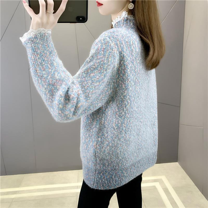 Dámský svetr Volný Ležérní Sníh a Vítr Neil Pletené svetry Teplý Jednobarevný Elastický Pulovr Silné a Volné Topy Svetr Dámský