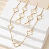 Cut-Out Clover Chain Vintage Bracelet Necklace Set Women'S Light Earrings Gold Set