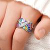 Huitan Colorful Enamel Rings for Women Unique Design Cocktail Rings Party Fancy Birthday Gift Special-interested Female