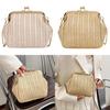 Charming White And Khaki 2024 Plaid Weave Handbag Soft Casual Crossbody Purse