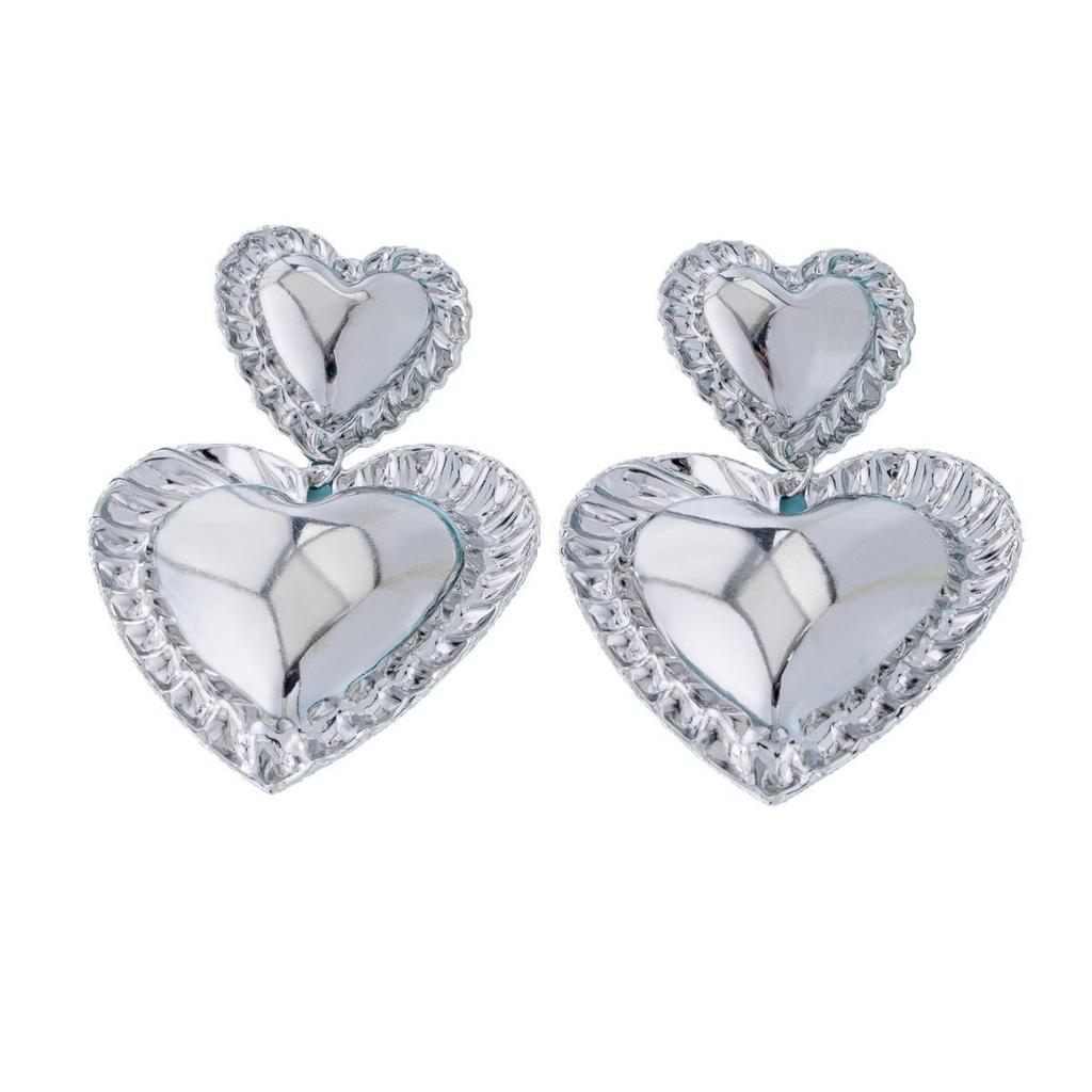 European & American Fresh Style Heart Lace Earrings - High-End Fashion, Light Luxury, Versatile Pair