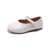 Chaussures en Cuir pour Petites Filles Souples Mary Janes pour Enfants avec Perles Perlé Chic Princesse Doux Simples Ballerines pour Enfants Blanches pour Mariage